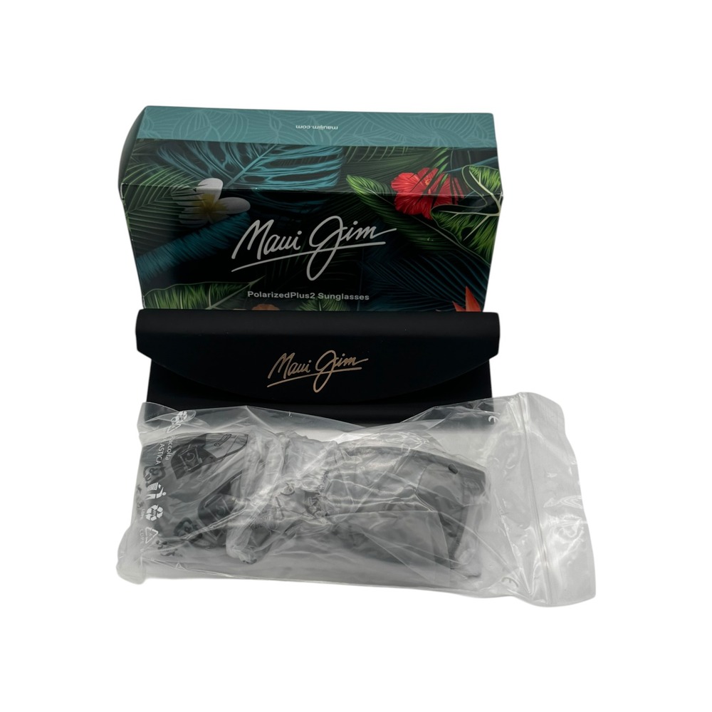 Maui Jim One Way MJ 875-14 Square Polarized Sunglasses Black Grey Stripe 55mm